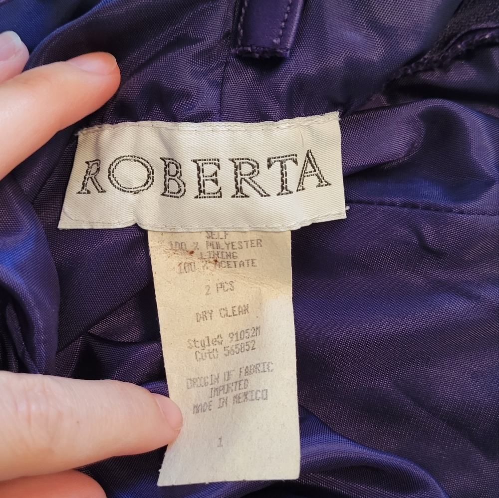 Royal Purple Floral Formal Gown Sz 1 - Picture 6 of 6